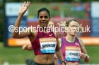 Kaliese Spencer after winning the womens 400 metres hurdles at the Sainsbury's Birmingham Grand Prix. Photos: David T. Hewitson/Sports for All Pics